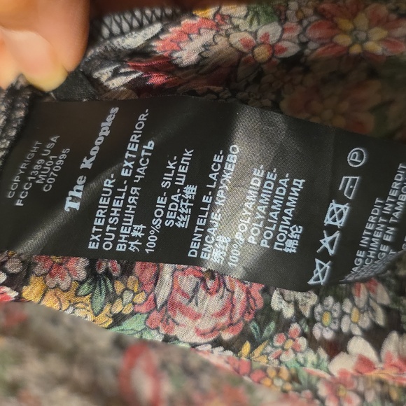 The Kooples Silk Floral Print Blouse With Lace Detail - Picture 7 of 7